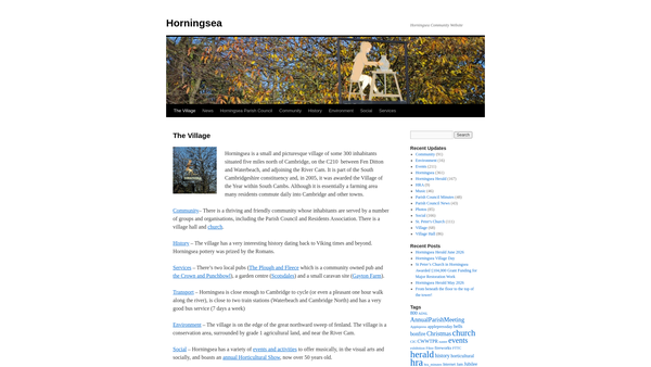 Screenshot of the Horningsea Millennium Green Trust website