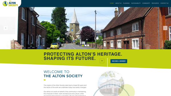 Screenshot of the Alton Society website