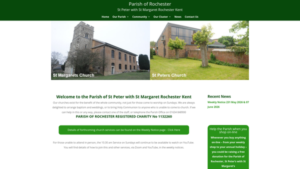 Screenshot of the Friends Of The Churches Of St Margaret Of Antioch & St Peter website