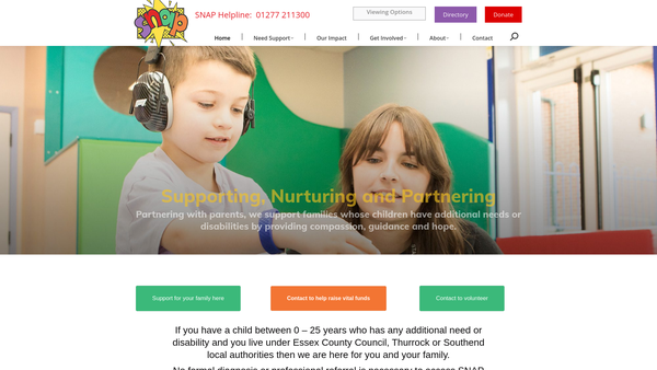 Screenshot of the Special Needs And Parents Limited website