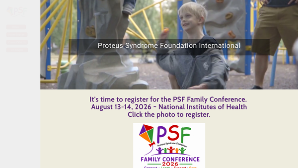 Screenshot of the Proteus Syndrome Foundation UK website