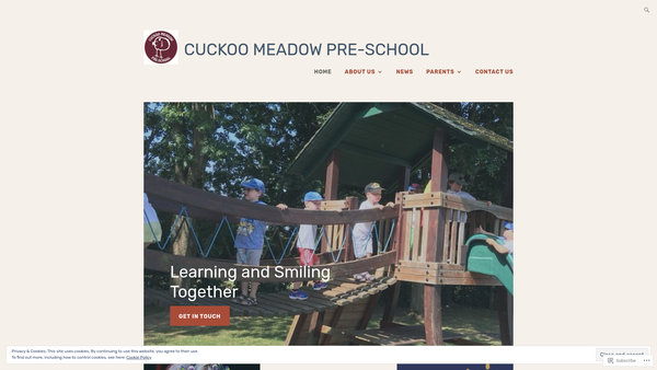 Screenshot of the Cuckoo Meadow Pre-School website