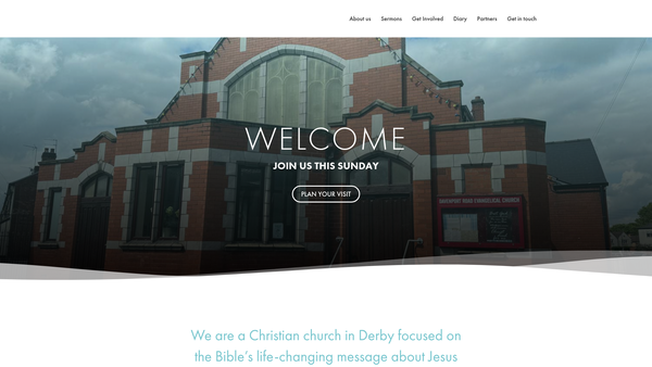 Screenshot of the Davenport Road Evangelical Church Trust website