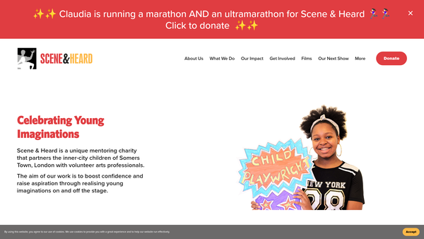 Screenshot of the Scene And Heard website
