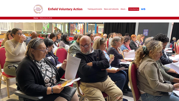 Screenshot of the Enfield Voluntary Action website