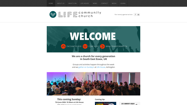 Screenshot of the Rochford Community Church Trust website