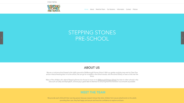 Screenshot of the Stepping Stones Pre-School(aldborough) website