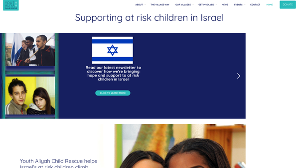 Screenshot of the Youth Aliyah - Child Rescue website