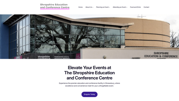 Screenshot of the Shropshire Education And Conference Centre website