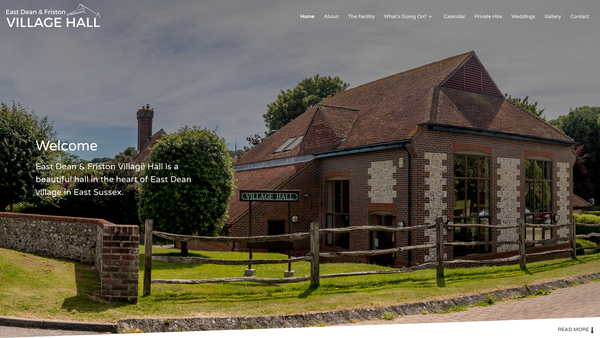 Screenshot of the East Dean And Friston Village Hall Trust website