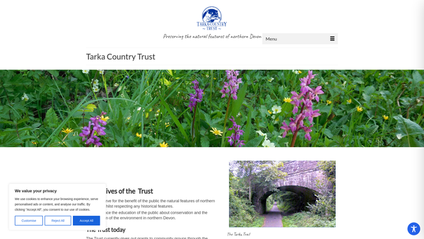 Screenshot of the Tarka Country Trust website