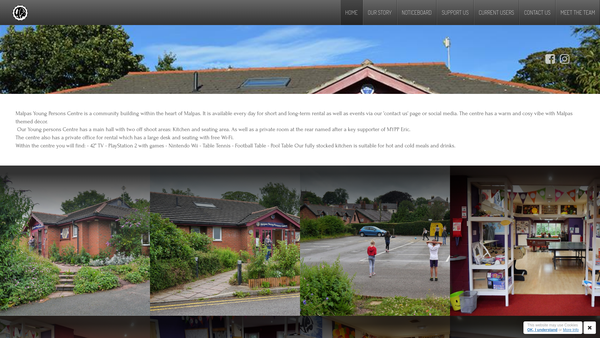 Screenshot of the Malpas Young Persons Project website