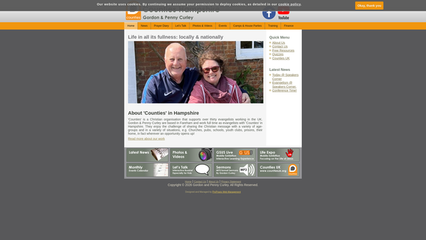 Screenshot of the Hampshire Regional Fellowship website