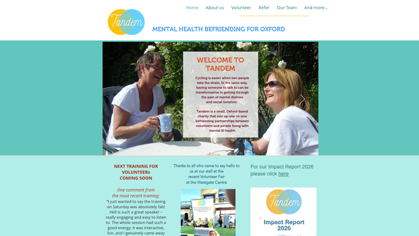 Screenshot of the Tandem In Oxfordshire website