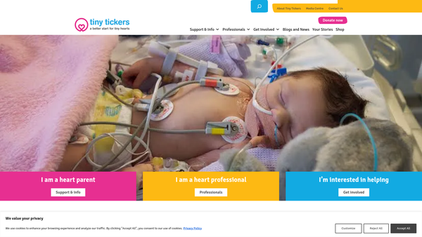 Screenshot of the Tiny Tickers Limited website