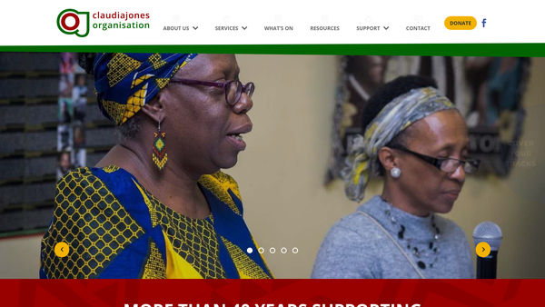 Screenshot of the The Claudia Jones Organisation website