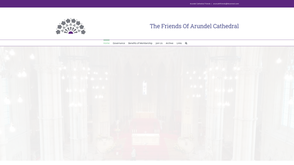 Screenshot of the The Friends Of Arundel Cathedral website