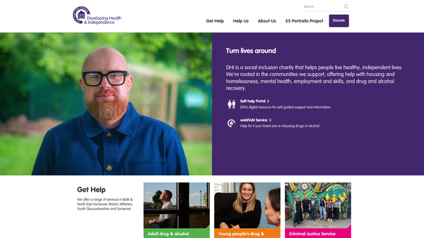 Screenshot of the Developing Health And Independence website