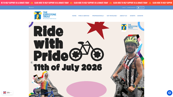 Screenshot of the The Eddystone Trust website