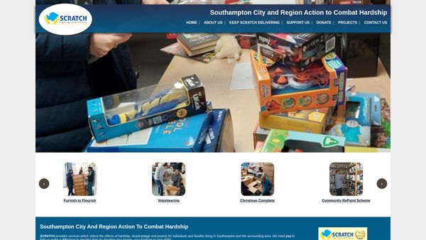 Screenshot of the Southampton City And Region Action To Combat Hardship website