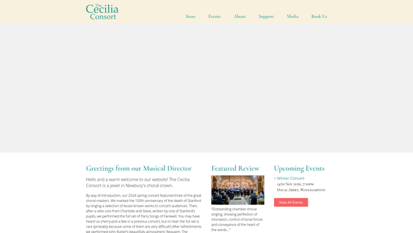 Screenshot of the The Cecilia Consort website
