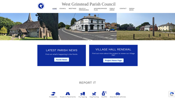 Screenshot of the King George V Playing Fields, Partridge Green website