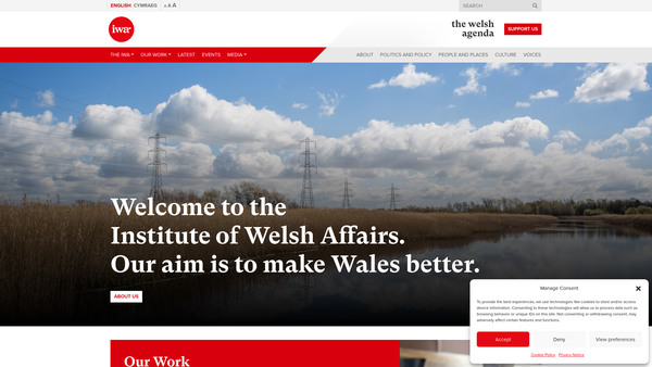 Screenshot of the Institute Of Welsh Affairs website