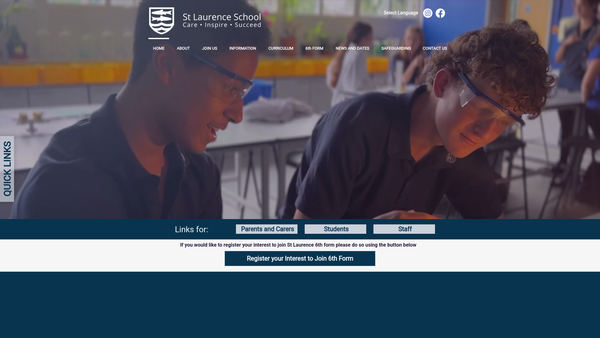 Screenshot of the St Laurence School Association website