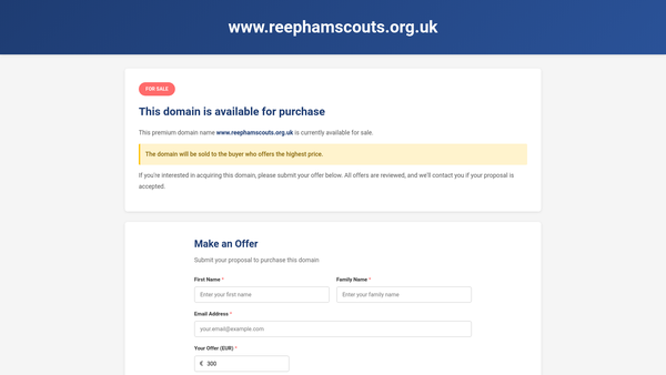 Screenshot of the 2nd Reepham Scout Group website