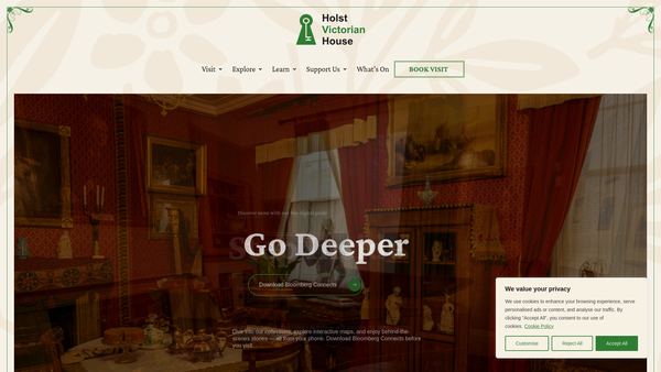 Screenshot of the The Holst Birthplace Trust website