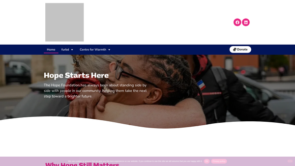 Screenshot of the The Hope Foundation Limited website