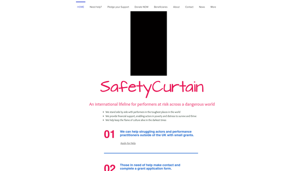 Screenshot of the SafetyCurtain website