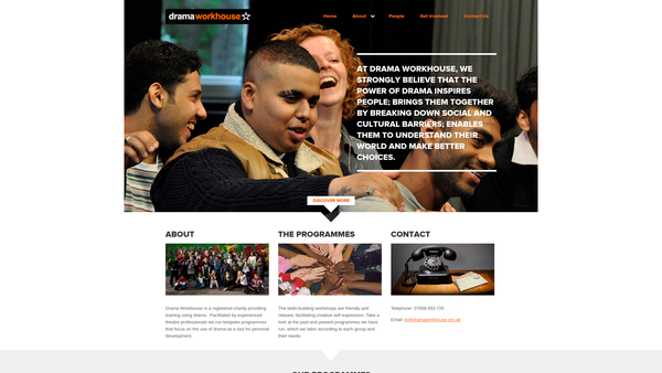 Screenshot of the The Drama Workhouse website