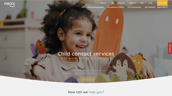 Screenshot of the National Association Of Child Contact Centres website