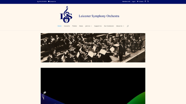Screenshot of the The Leicester Symphony Orchestra Limited website