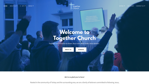 Screenshot of the Together Church Torbay website
