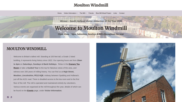 Screenshot of the Moulton Windmill Project Ltd website