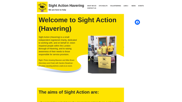 Screenshot of the Sight Action (Havering) website