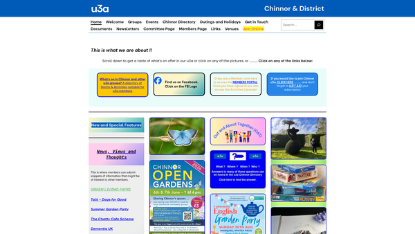 Screenshot of the The Chinnor And District University Of The Third Age website