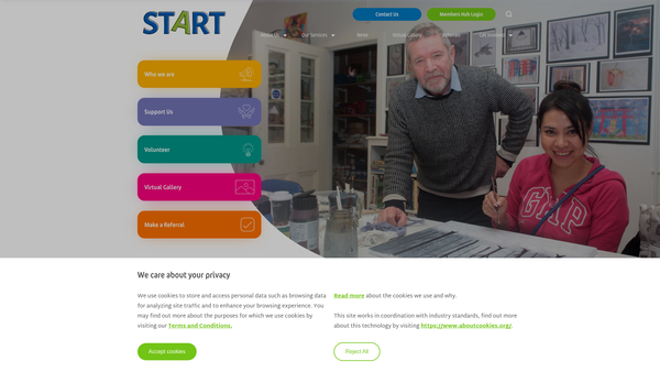 Screenshot of the Start In Salford website