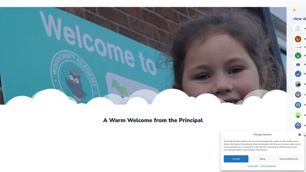 Screenshot of the Woodcroft Academy Leek PTFA website