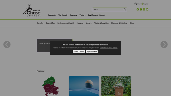 Screenshot of the Norton Canes Recreation Ground website