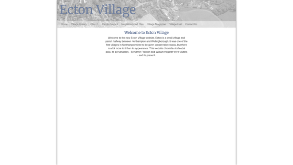 Screenshot of the Ecton Village Hall website