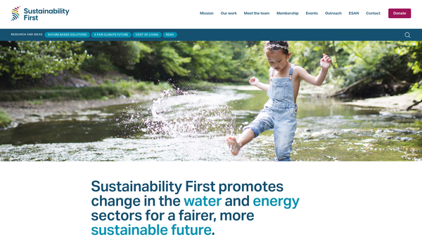 Screenshot of the Sustainability First website