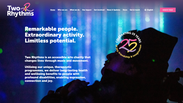 Screenshot of the Two Rhythms website