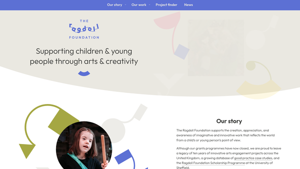 Screenshot of the The Ragdoll Foundation website