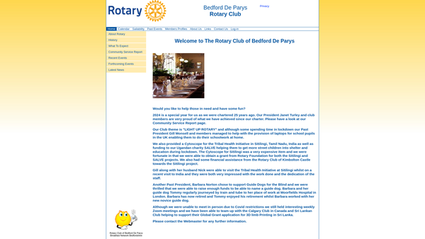 Screenshot of the The Rotary Club Of Bedford De Parys Trust Fund website