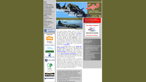 Screenshot of the The B17 Charitable Trust website
