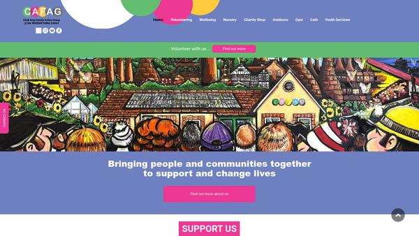 Screenshot of the Chell Area Family Action Group website