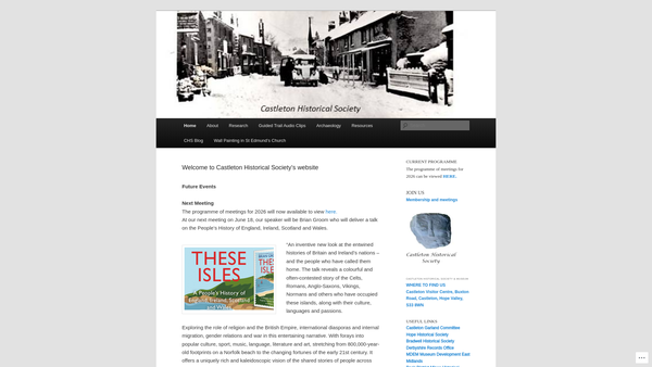 Screenshot of the The Castleton Historical Society website